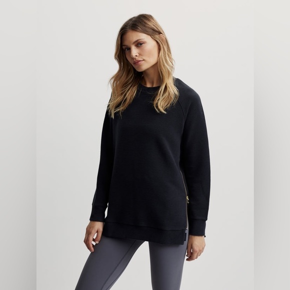 Varley Manning Zip Longline Sweatshirt Size XS Oversized Washed Black Gym 15 - Picture 6 of 10